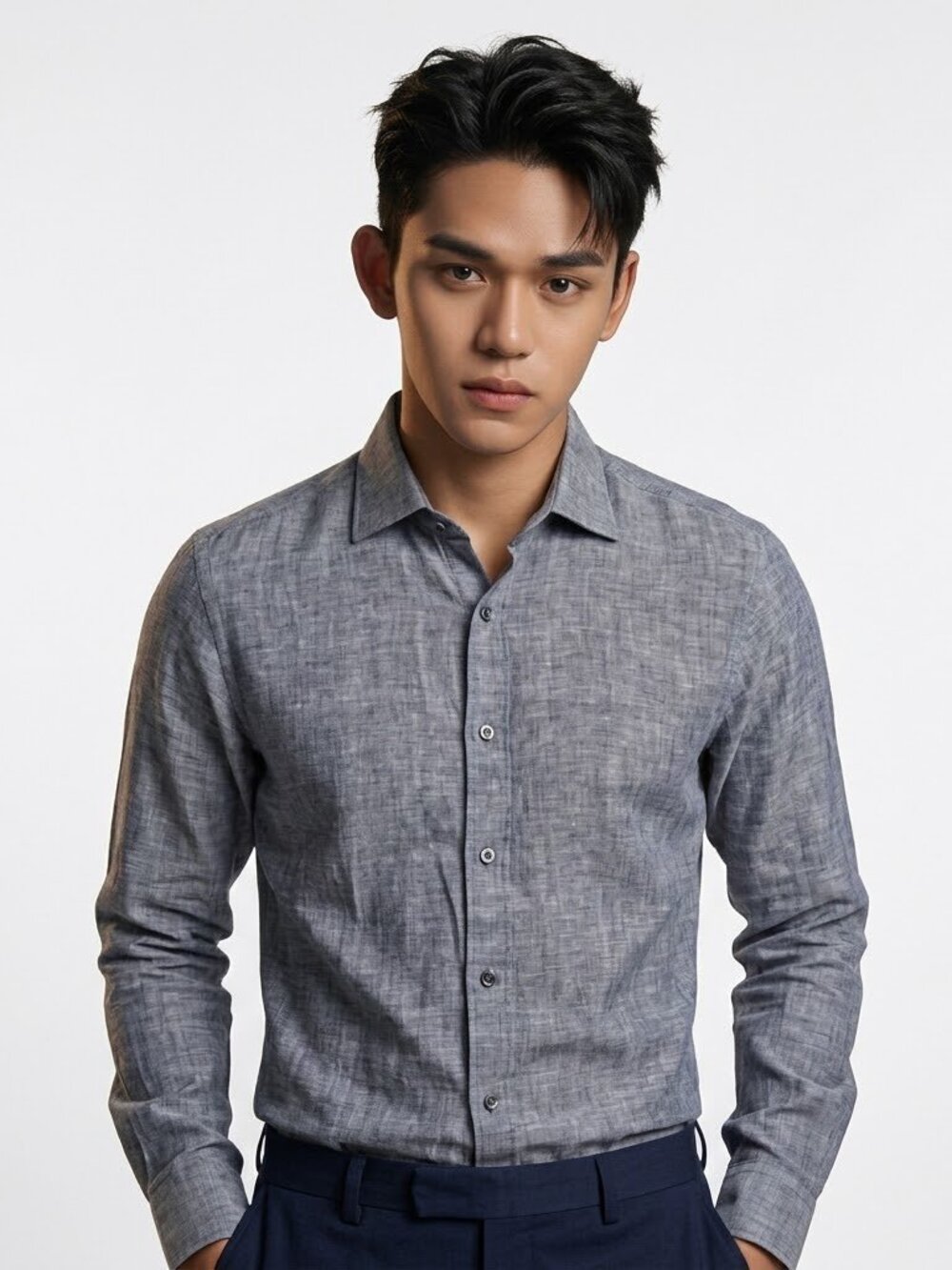 Men’s Structured Universal Tailors Casual Bangkok Buttoned Shirt